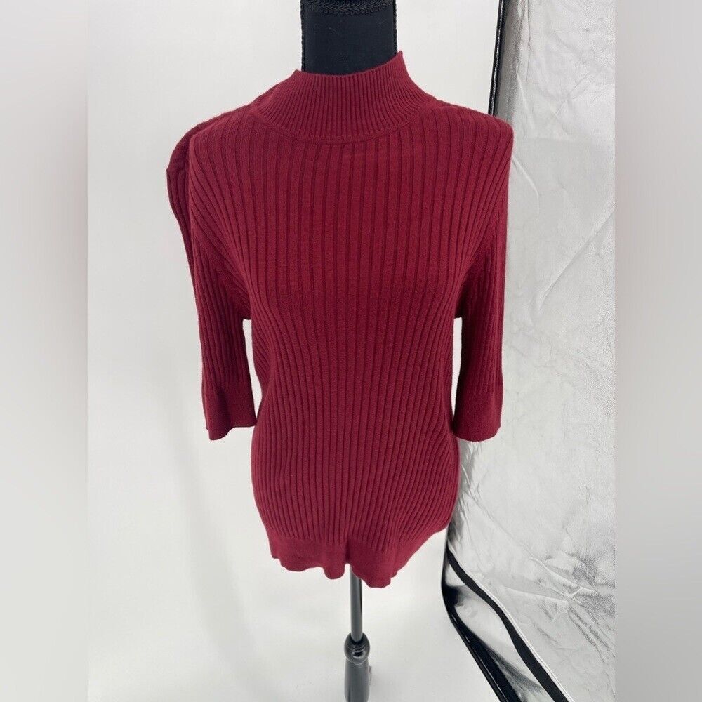 Croft & barrow sweater size large burgundy ribbed